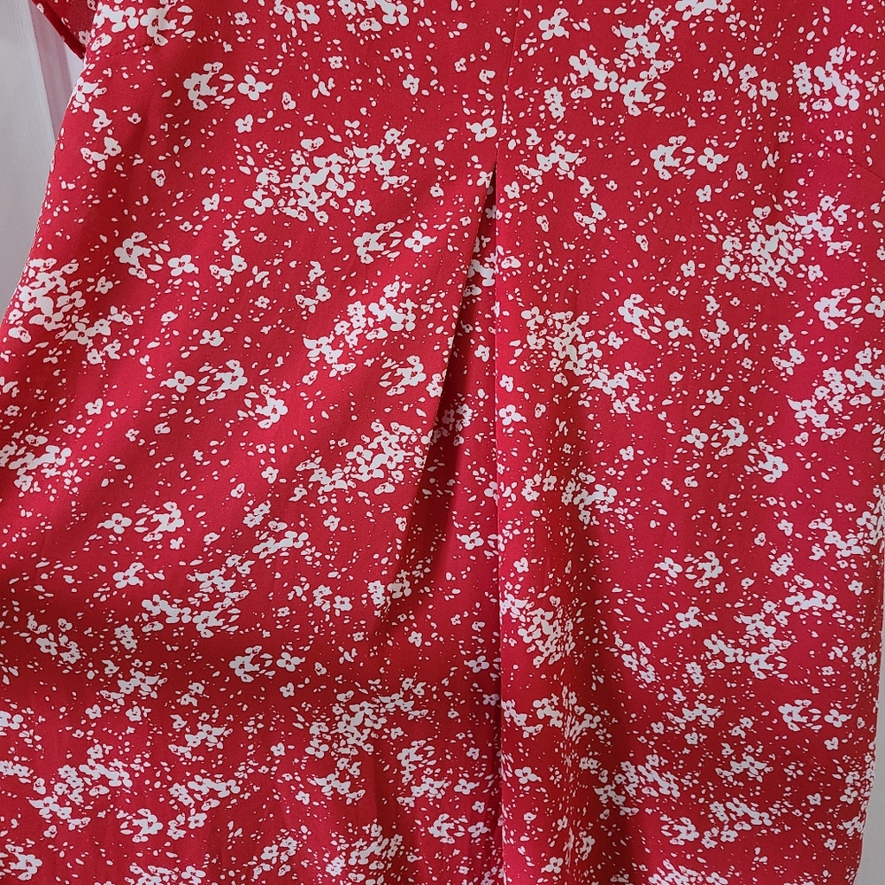 Thyme Red Floral Tie Waist Maternity Dress XL - Picture 4 of 8